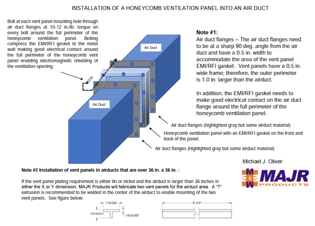 majr products installation of honeycomb ventilation panel into air duct