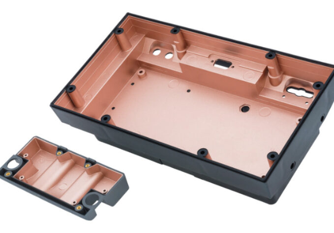 A typical example of a plastic hardened enclosure using MAJR Products conductive coatings.